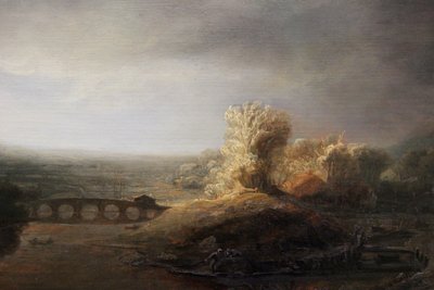 Berlin Landscape with a Long Arched Bridge by Rembrandt van Rijn